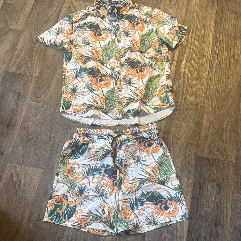 🌴🍍Tropical Print Shirt and Shorts Set🍍🌴